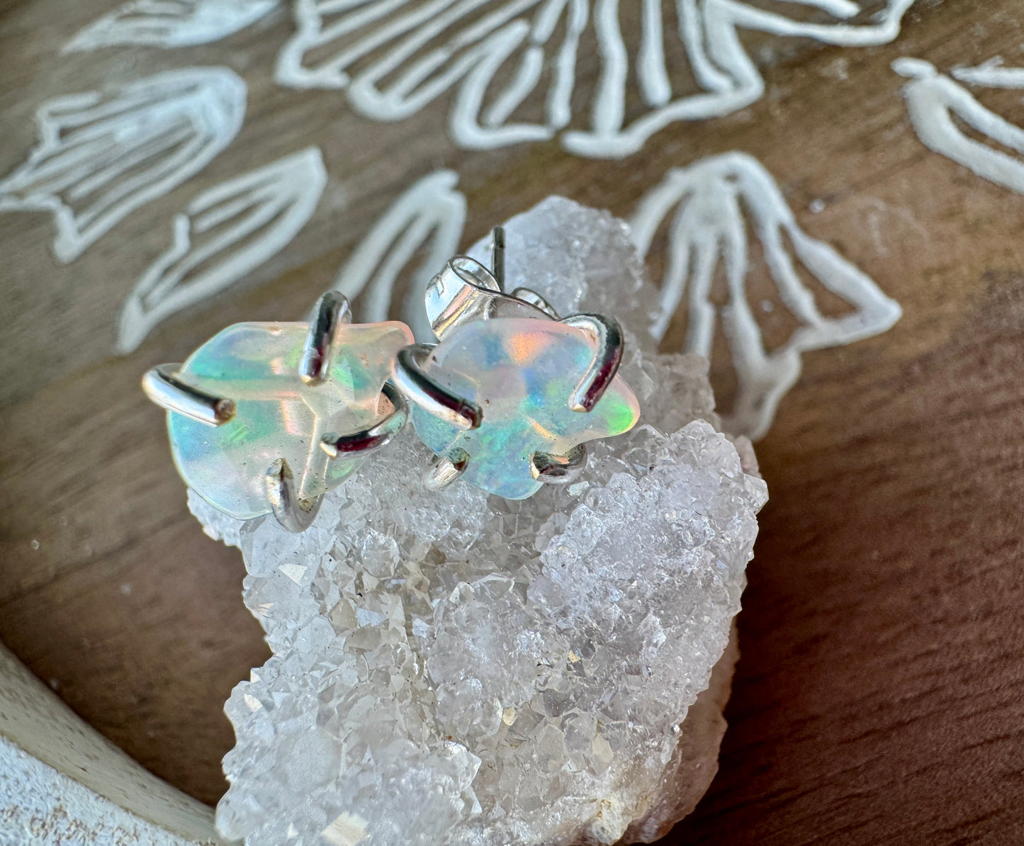 Golden Dusk ( Opal Earrings )