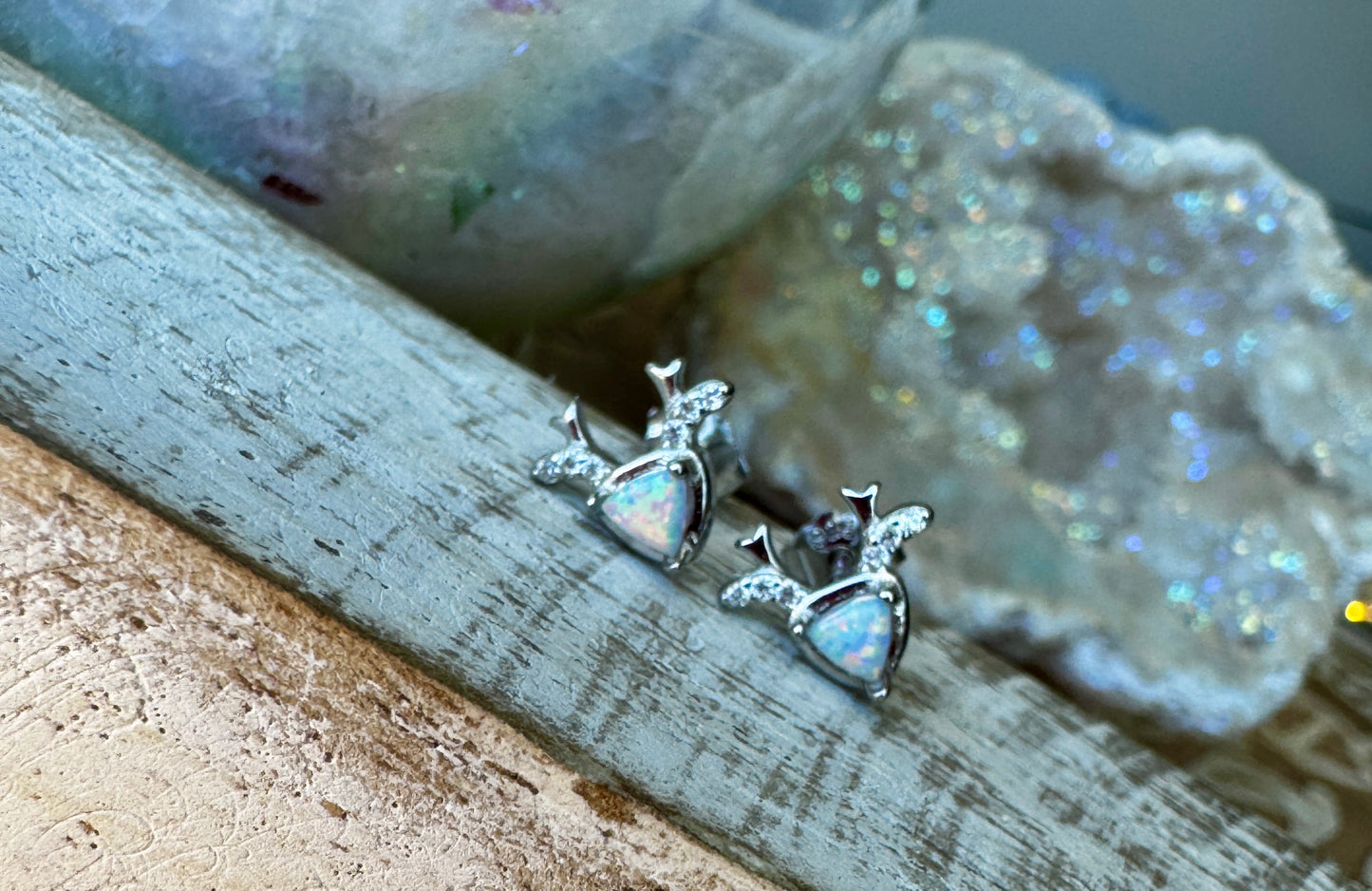 Reindeer Opal Earrings