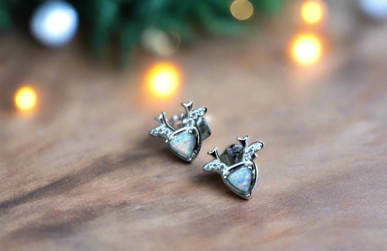 Reindeer Opal Earrings