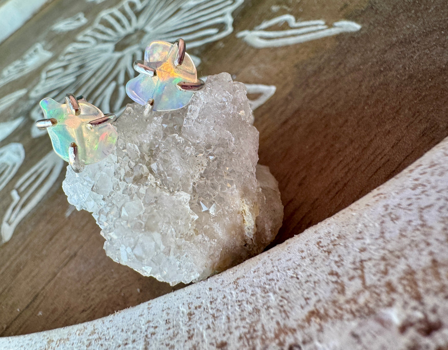 Golden Dusk ( Opal Earrings )