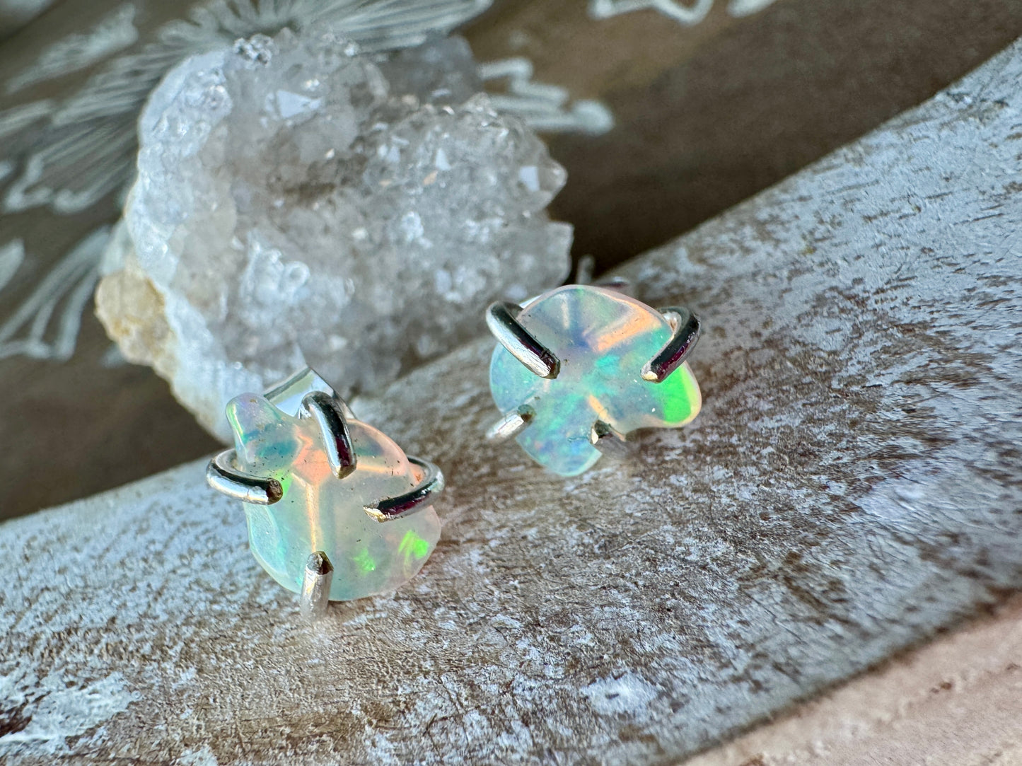 Golden Dusk ( Opal Earrings )