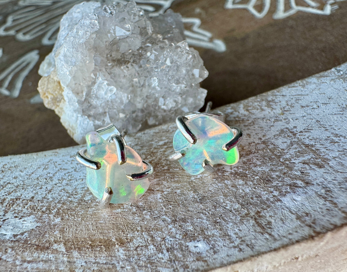 Golden Dusk ( Opal Earrings )