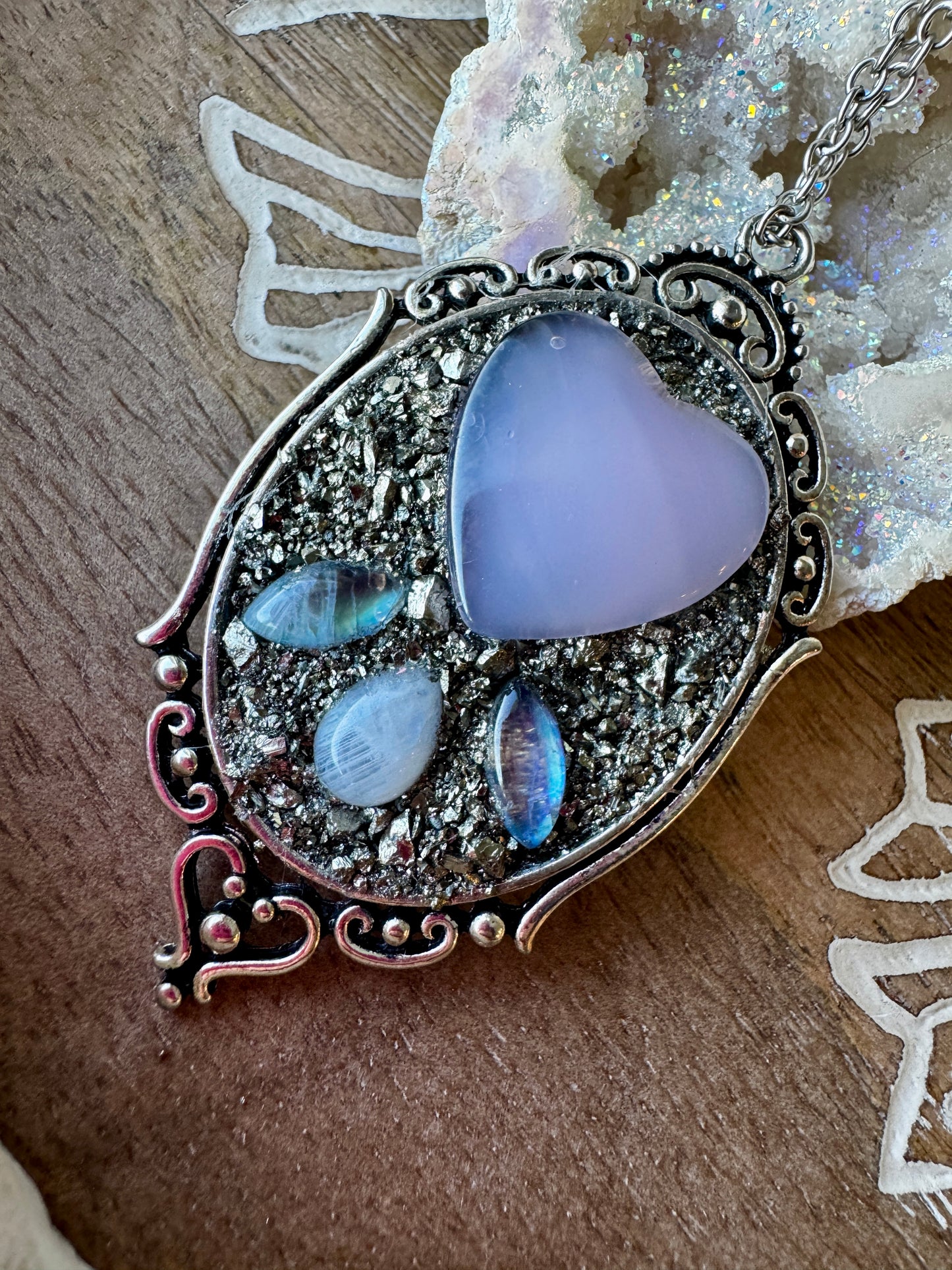 ( Alice ) Rose Quartz & Moonstone Necklace