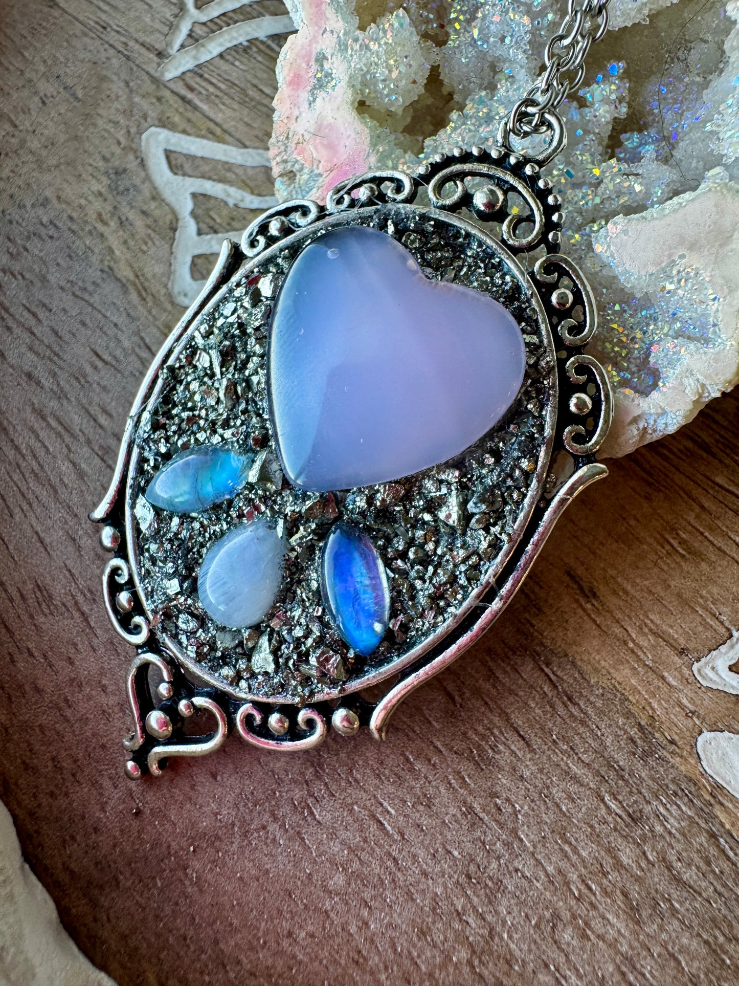 ( Alice ) Rose Quartz & Moonstone Necklace