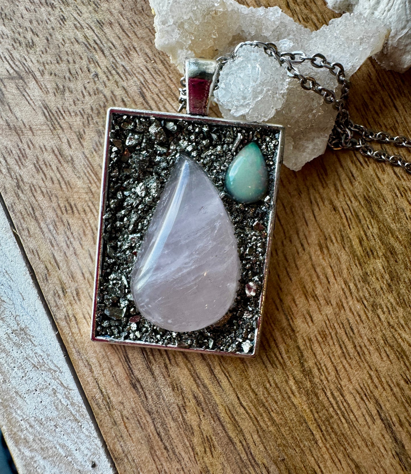 Rose Quartz & Opal Necklace