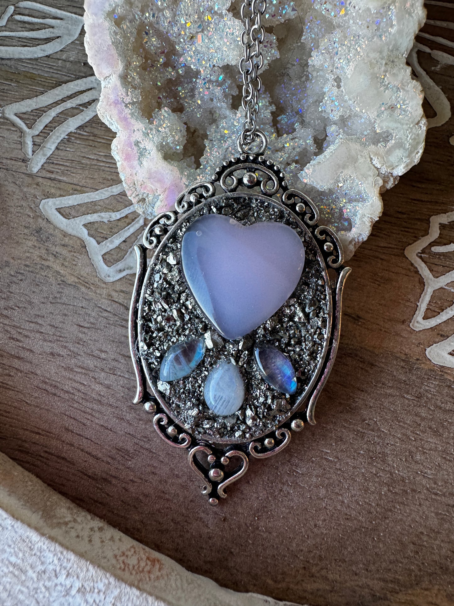 ( Alice ) Rose Quartz & Moonstone Necklace