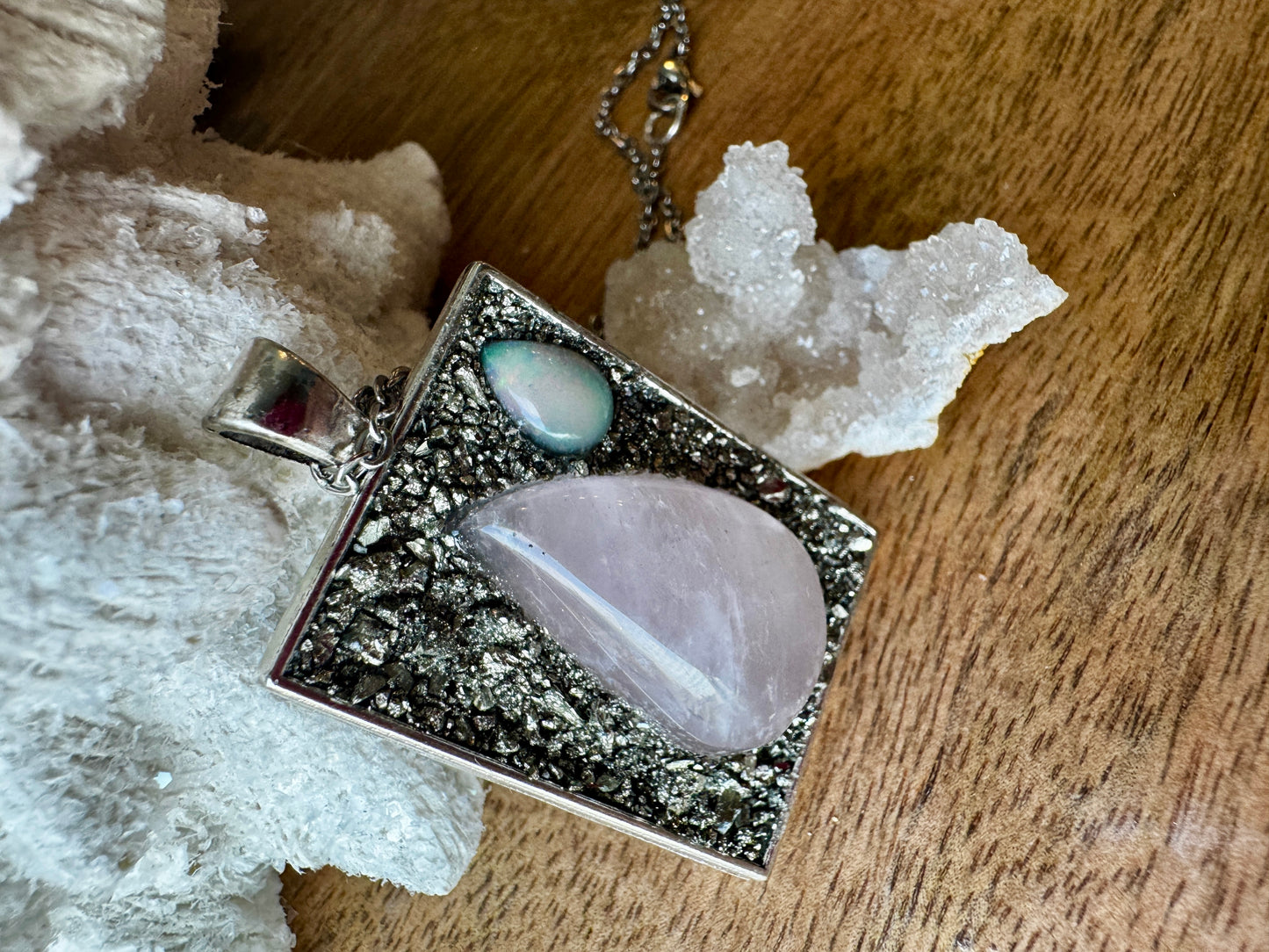 Rose Quartz & Opal Necklace