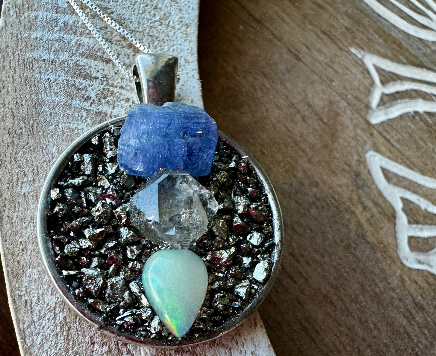 Raw Tanzanite, Herkimer & Opal Necklace